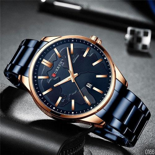 Часы мужские Curren 8366 Blue-Gold-4