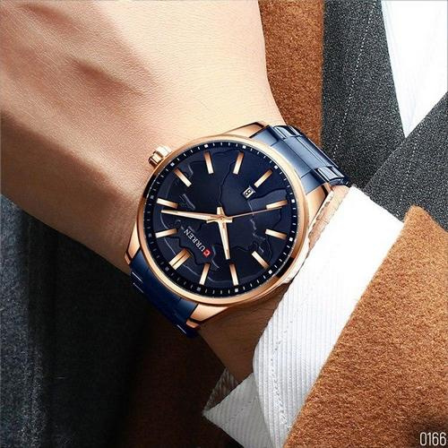 Часы мужские Curren 8366 Blue-Gold-5
