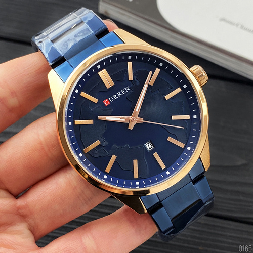 large Часы мужские Curren 8366 Blue-Gold 0