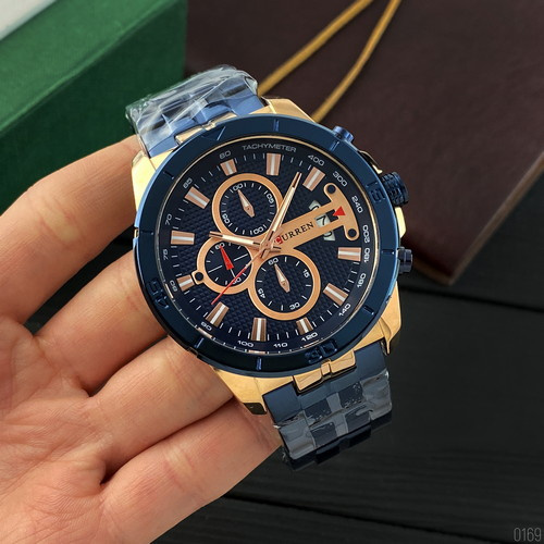 Часы мужские Curren 8337 Blue-Cuprum-0