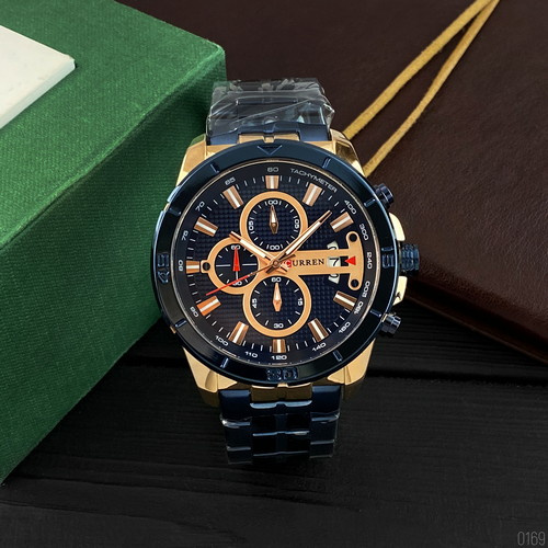 Часы мужские Curren 8337 Blue-Cuprum-2