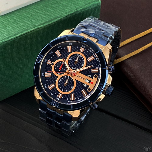 Часы мужские Curren 8337 Blue-Cuprum-3