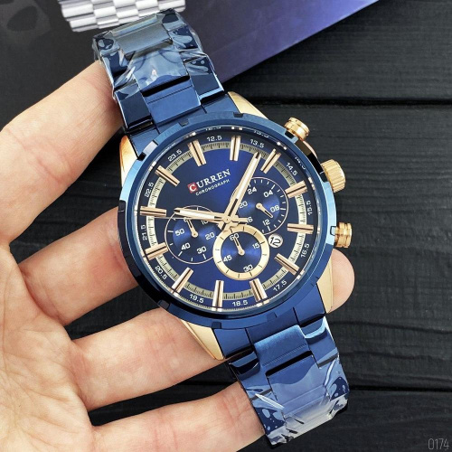 Часы мужские Curren 8355 Blue-Cuprum Wild-1