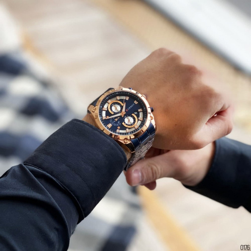 Часы мужские Curren 8360 Blue-Gold-2