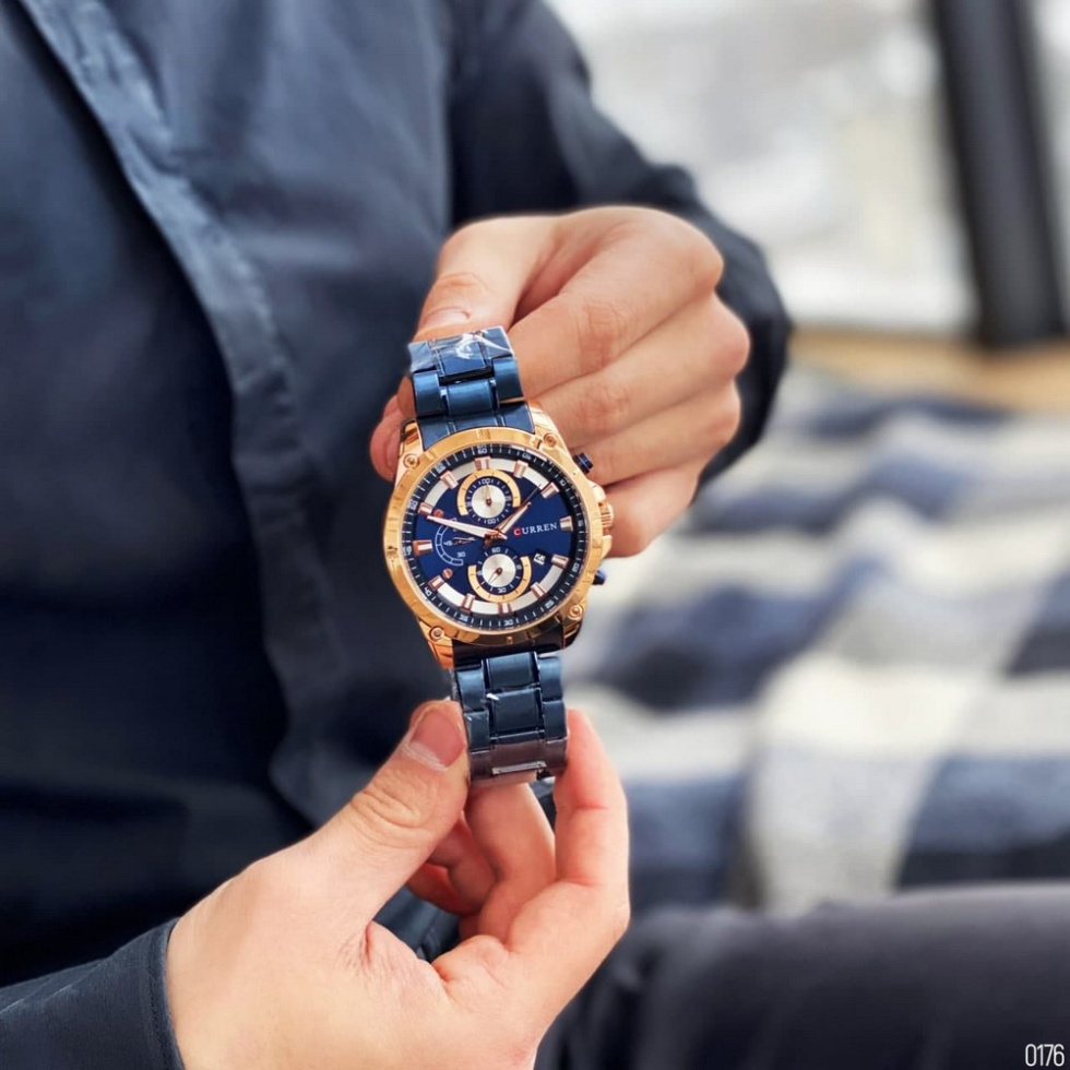 large Часы мужские Curren 8360 Blue-Gold 3