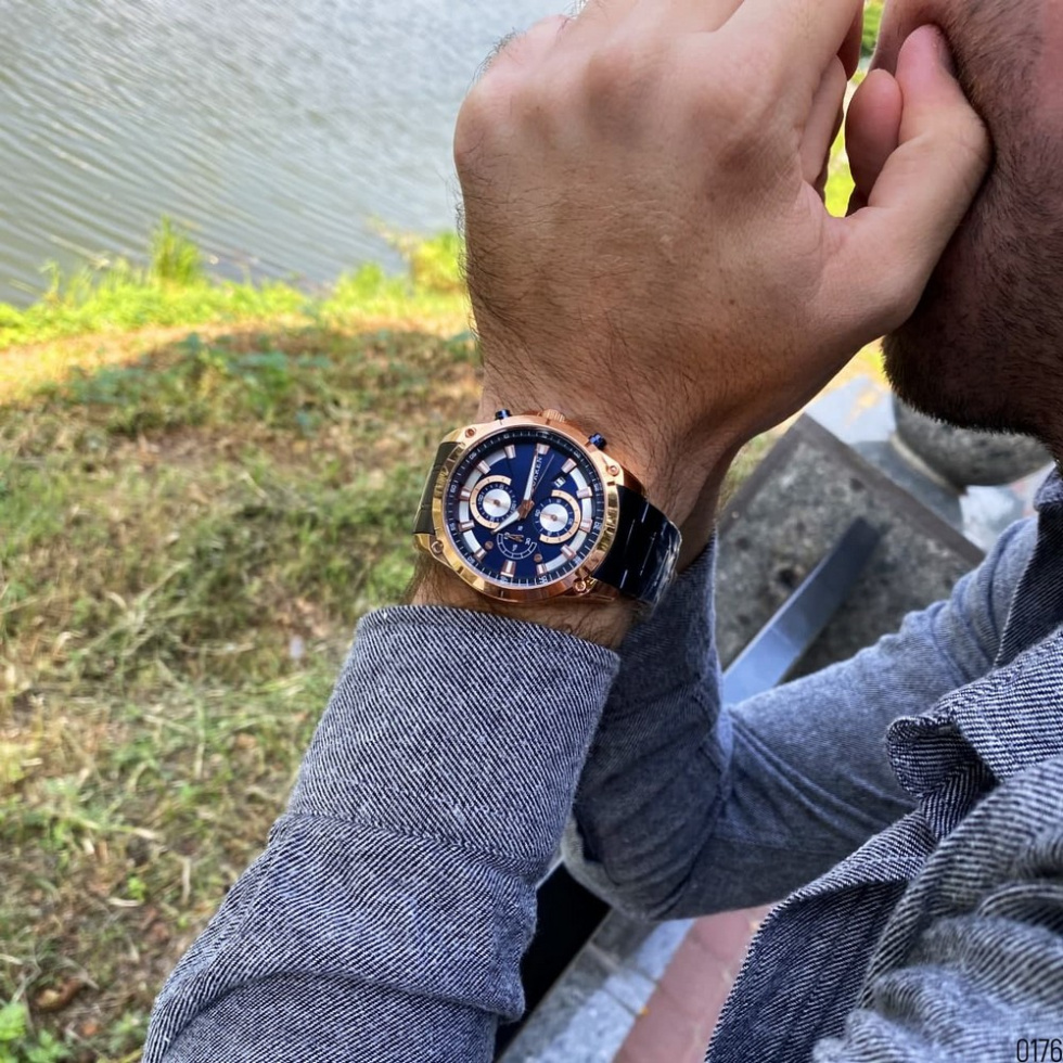 large Часы мужские Curren 8360 Blue-Gold 4