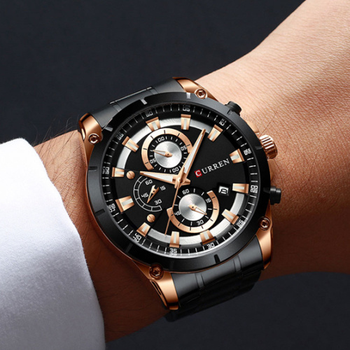 Часы мужские Curren 8360 Black-Gold-0