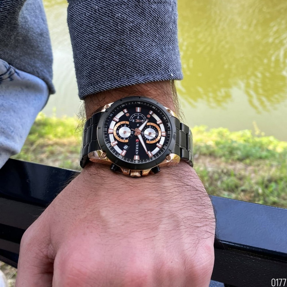 large Часы мужские Curren 8360 Black-Gold 2
