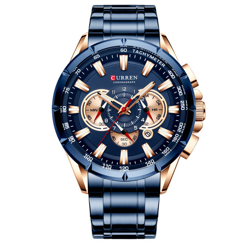 Часы мужские Curren 8363 Blue-Cuprum