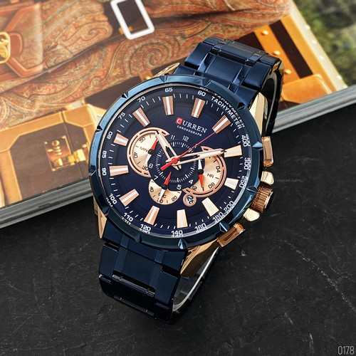 Часы мужские Curren 8363 Blue-Cuprum-0