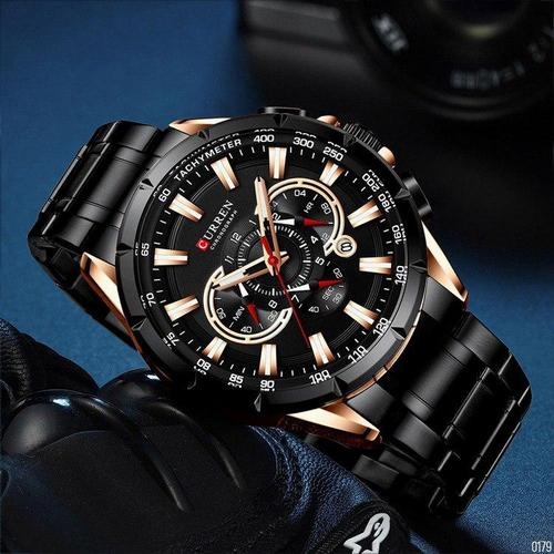 Часы мужские Curren 8363 Black-Cuprum Bastion-0