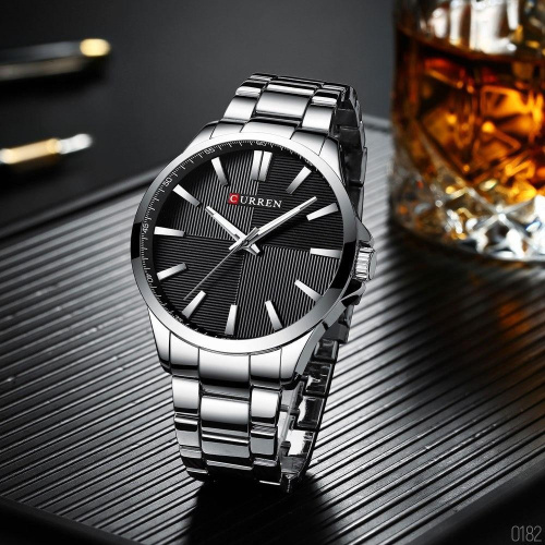 Часы мужские Curren 8322 Silver-Black-1