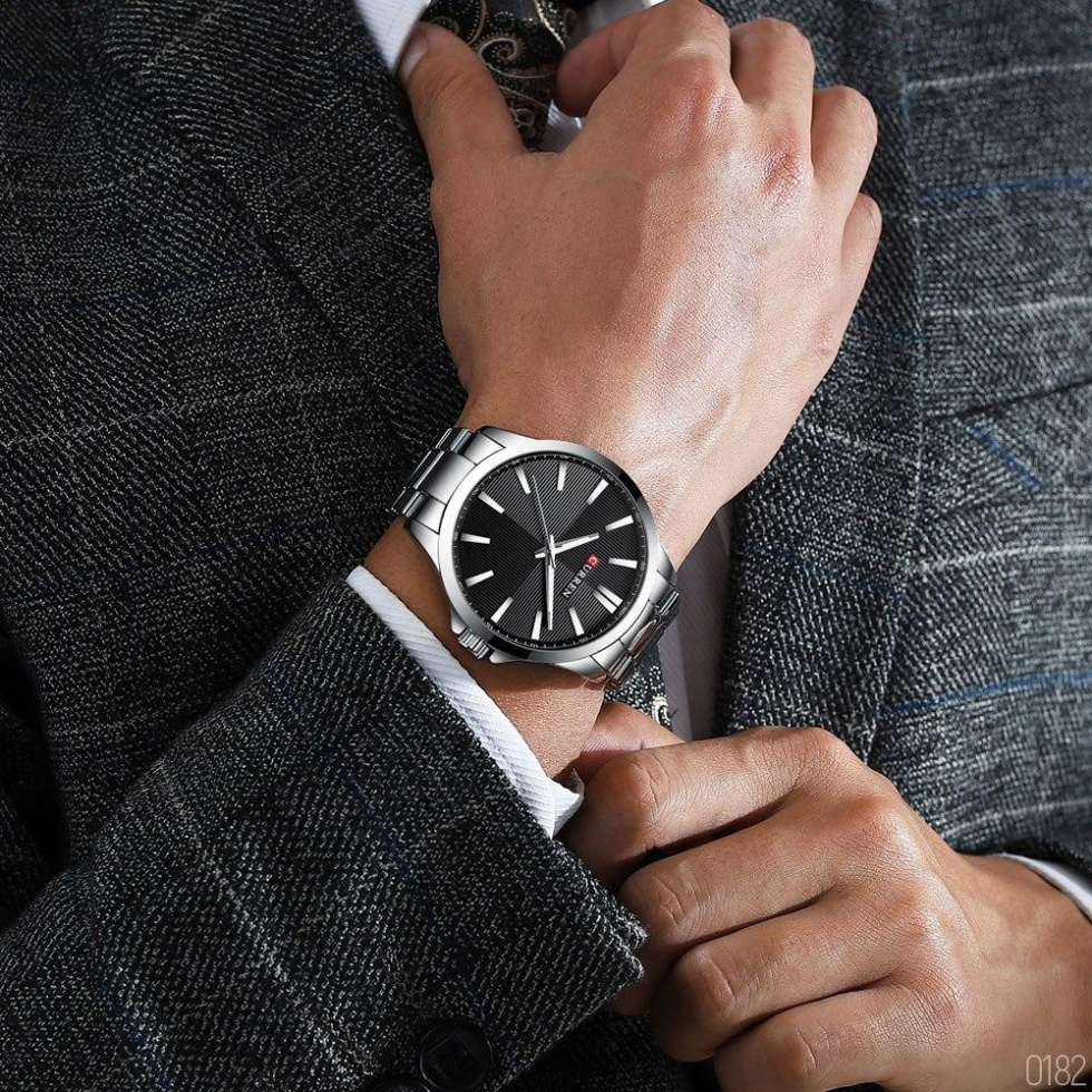 large Часы мужские Curren 8322 Silver-Black 0
