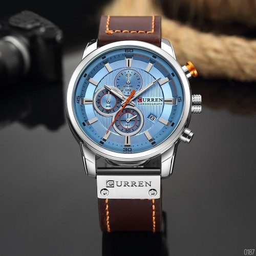 Часы мужские Curren 8291 Silver-Blue-0