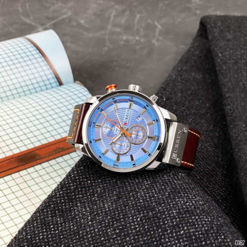 Часы мужские Curren 8291 Silver-Blue-4