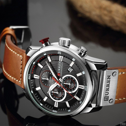 Часы мужские Curren 8291 Brown-Silver-Black-0