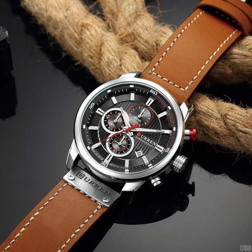 Часы мужские Curren 8291 Brown-Silver-Black-1