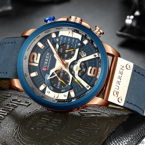 Часы мужские Curren 8329 Blue-Gold Toronto-4