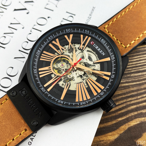 Часы мужские Curren 8299 Black-Gold-Brown-0