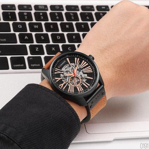 Часы мужские Curren 8299 Black-Gold-Brown-2