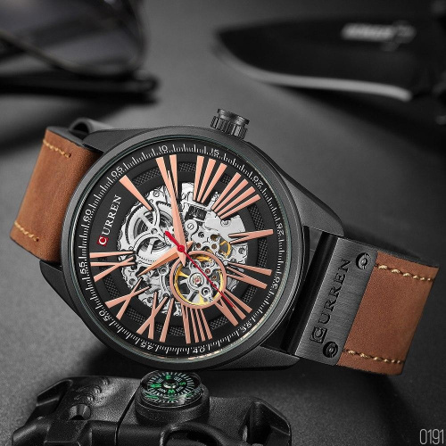 Часы мужские Curren 8299 Black-Gold-Brown-4