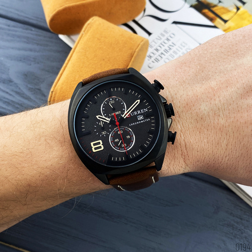 Годинник чоловічий Curren 8324 Black-Brown-0