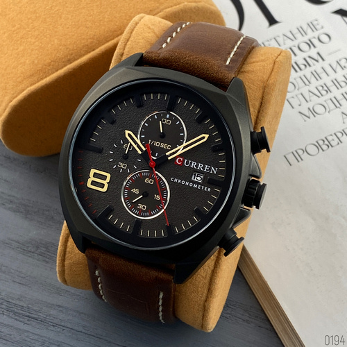 Годинник чоловічий Curren 8324 Black-Brown-2