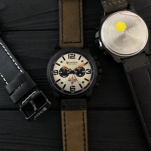 Годинник чоловічий Curren 8314 Khaki-Black-7
