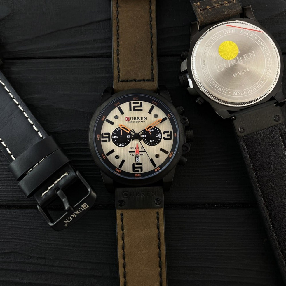 large Годинник чоловічий Curren 8314 Khaki-Black 7