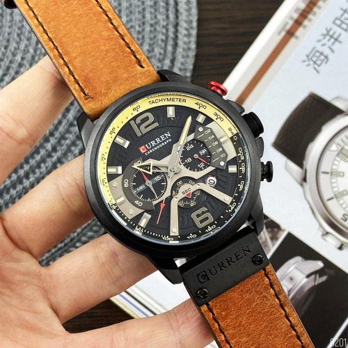 Часы мужские Curren 8329 Black-Brown-0