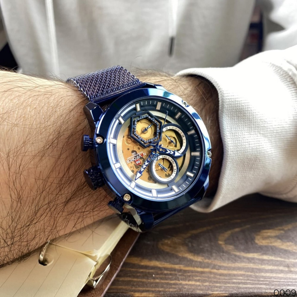 large Годинник чоловічий Naviforce NF9167 All Blue 3