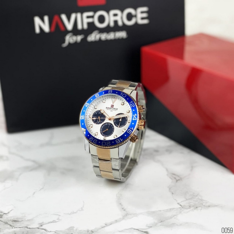 large Часы мужские Naviforce NF9147 Silver-Cuprum-Blue 0