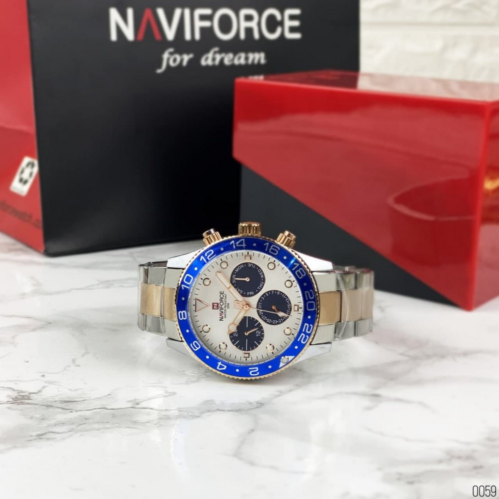 large Часы мужские Naviforce NF9147 Silver-Cuprum-Blue 1