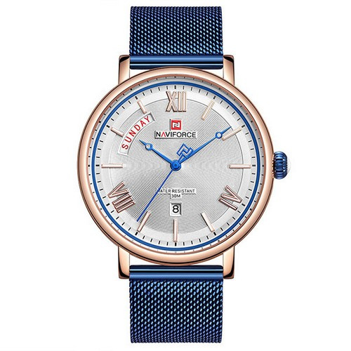 Годинник чоловічий Naviforce NF3006 Blue-Cuprum-White