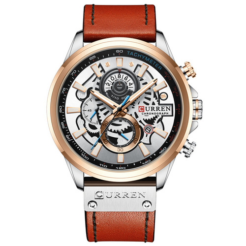 Часы мужские Curren 8380 Silver-Cuprum-Brown