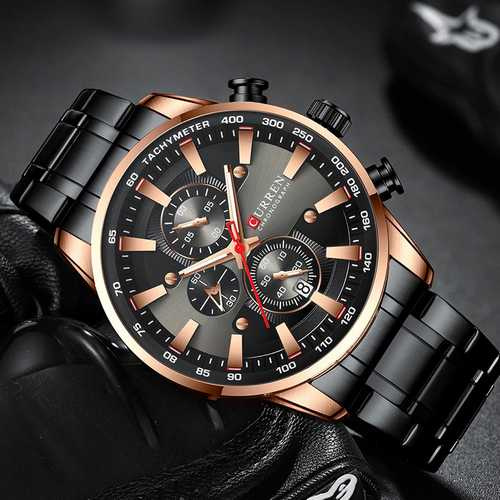 large Годинник чоловічий Curren 8351 Black-Cuprum 0