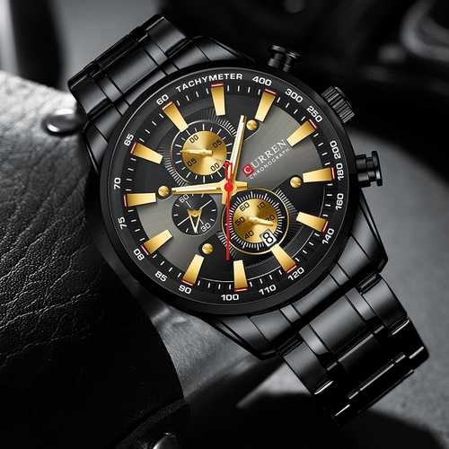 large Часы мужские Curren 8351 Black-Gold 0