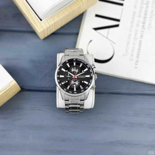 Часы мужские Curren 8351 Silver-Black-1