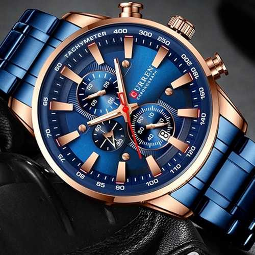 Часы мужские Curren 8351 Blue-Cuprum-0