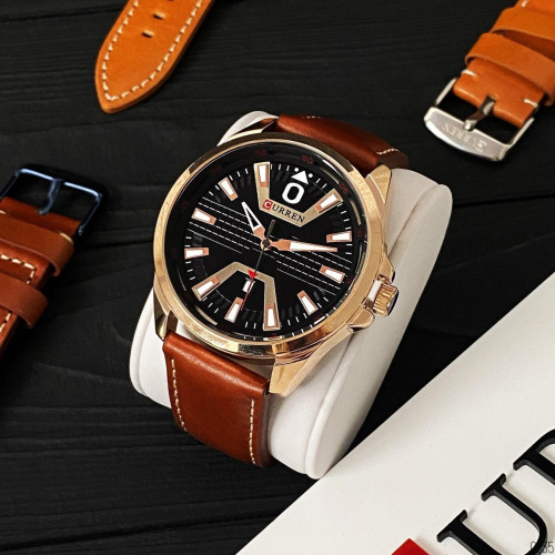 Часы мужские Curren 8379 Cuprum-Black-Brown-0