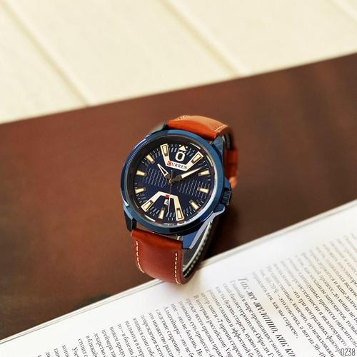 Годинник чоловічий Curren 8379 Blue-Brown-1