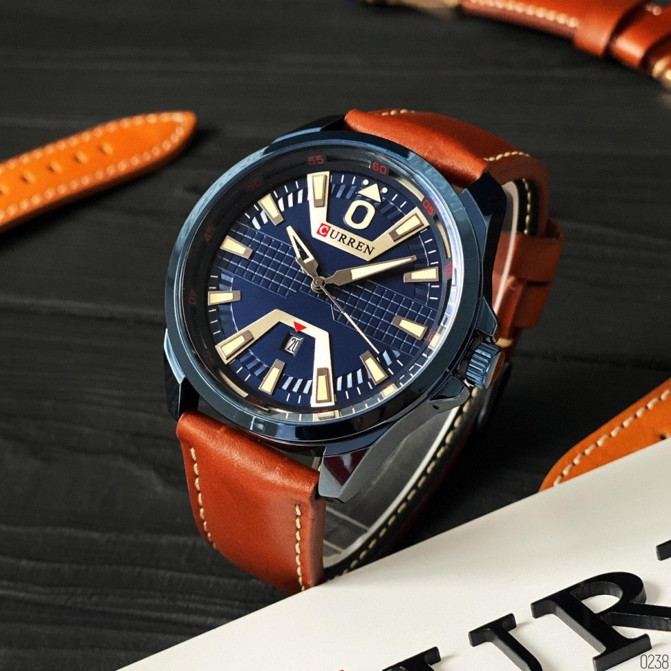large Годинник чоловічий Curren 8379 Blue-Brown 0