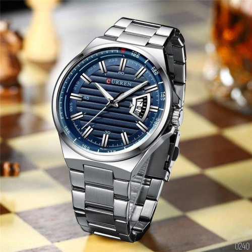 Часы мужские Curren 8375 Silver-Blue-2
