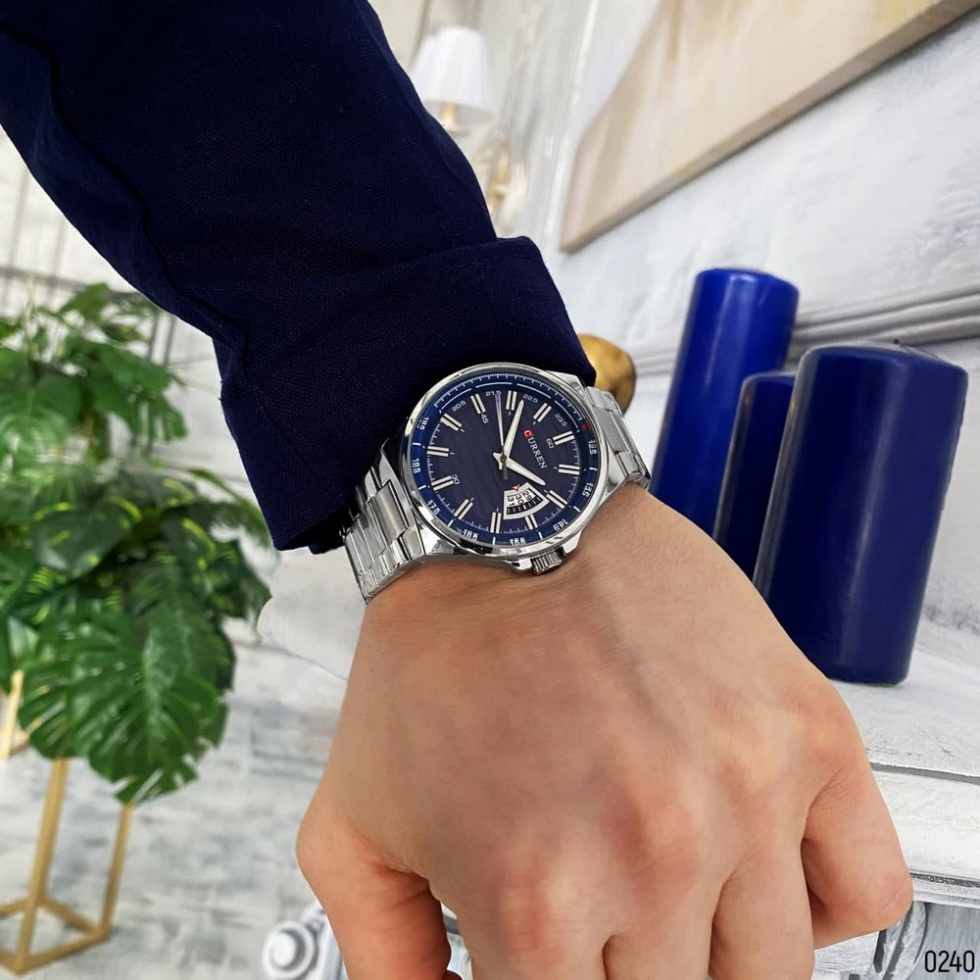large Часы мужские Curren 8375 Silver-Blue 6