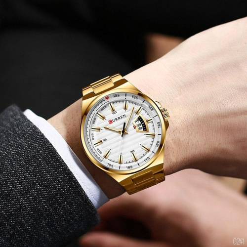 Часы мужские Curren 8375 Gold-White-1