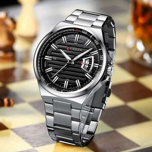 large Часы мужские Curren 8375 Silver-Black 0