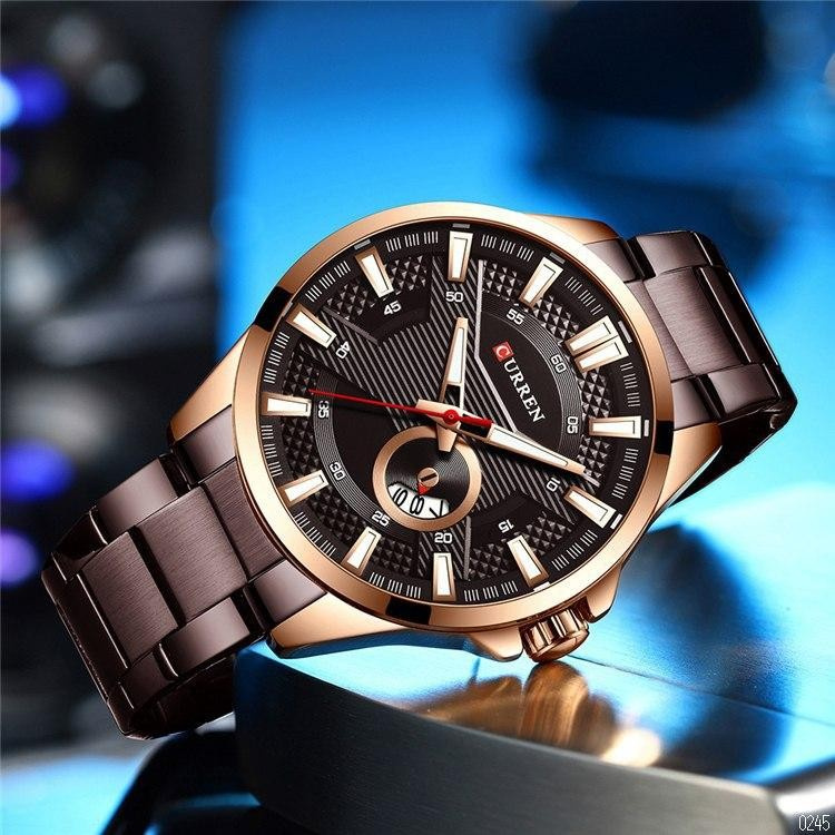 large Часы мужские Curren 8372 Brown-Cuprum 1