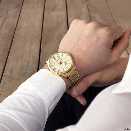 Часы мужские Curren 8372 Gold-White-4