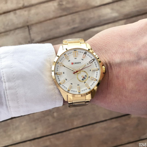Часы мужские Curren 8372 Gold-White-5