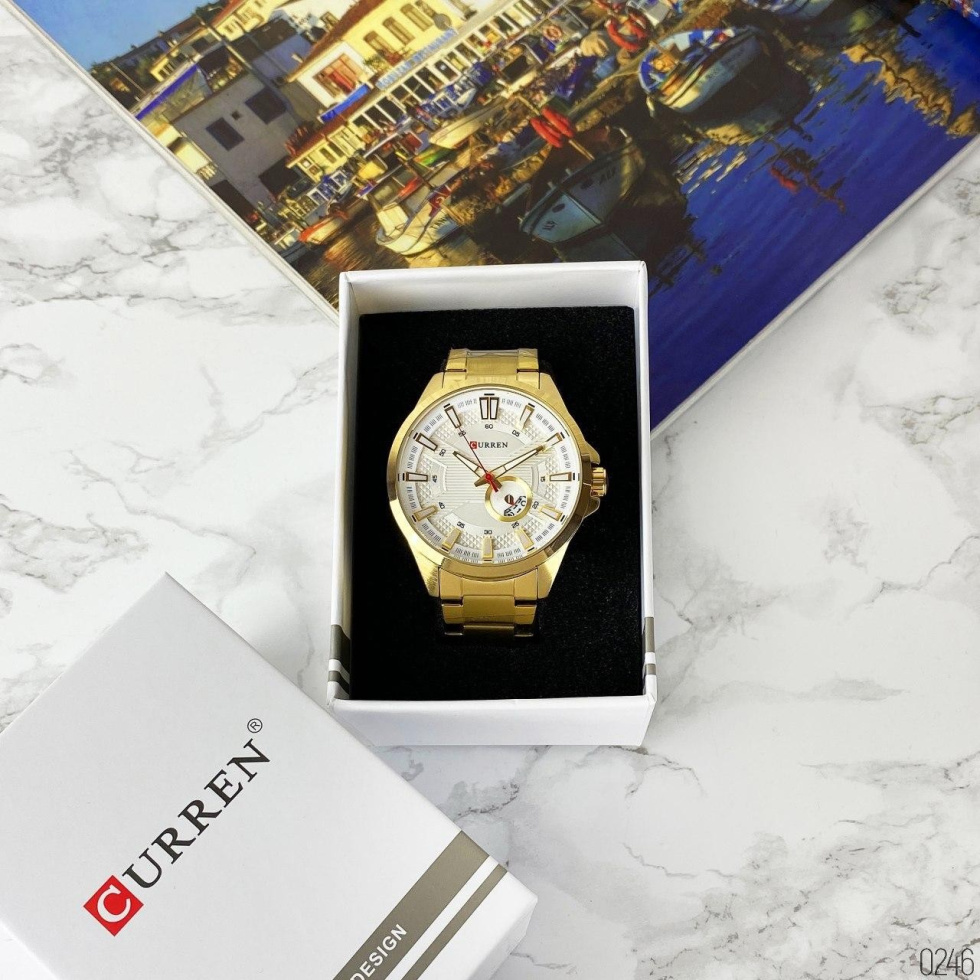 large Часы мужские Curren 8372 Gold-White 3